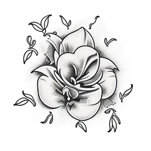 mandevilla with anvil tattoo design idea