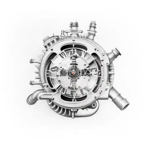 steampunk sleeve tattoo design idea