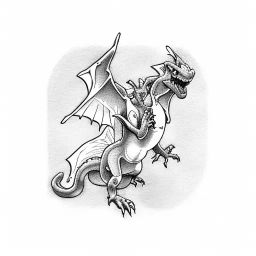 Charizard flying tattoo design idea