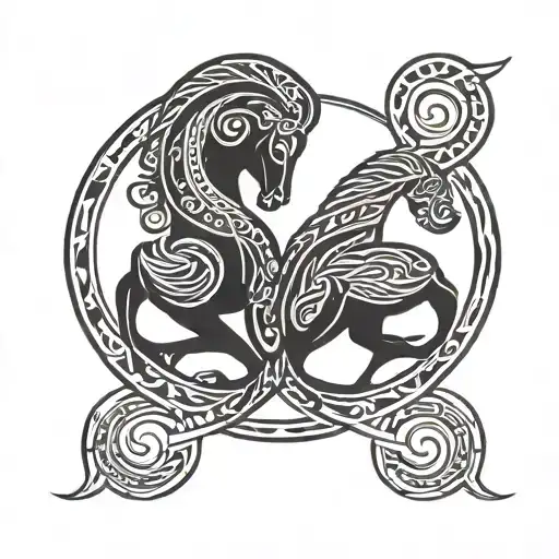 aries and virgo romantic tattoo design idea