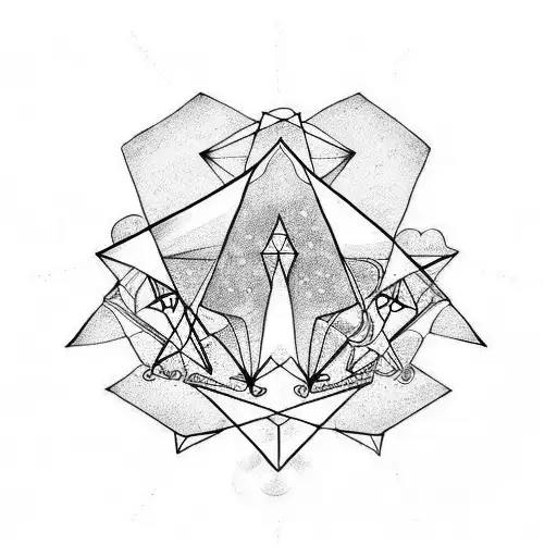 alchemy triangles tattoo design idea