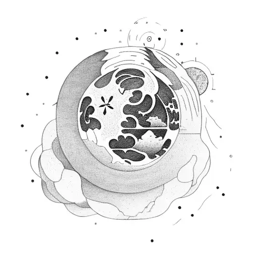 mother Gaia Holding Earth with nature around her  tattoo design idea