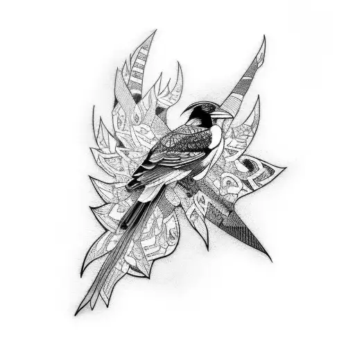 magpie  tattoo design idea