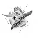 magpie  tattoo design idea