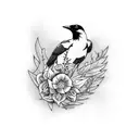 magpie  tattoo design idea