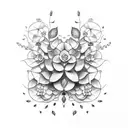 lavender, hydrangea tattoo design idea