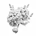 lavender, hydrangea tattoo design idea