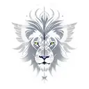 A game controller morphing into a majestic lion, with angel wings emerging from its back tattoo design idea