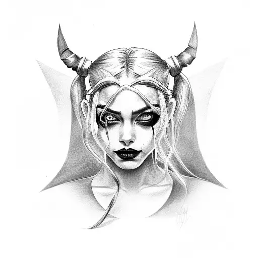 harley quinn tattoo design idea
