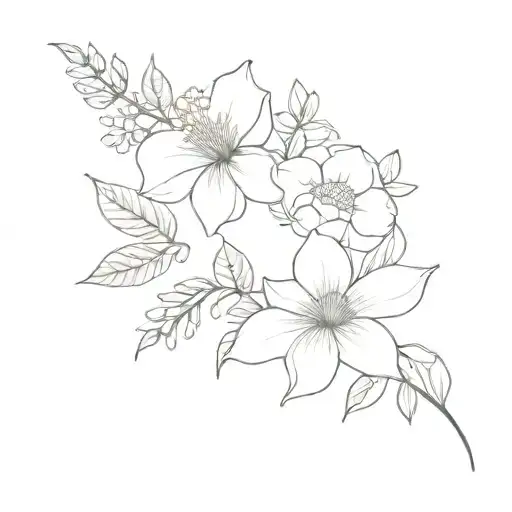 large October birth flower and April birth flower with august birth flower in between tattoo design idea
