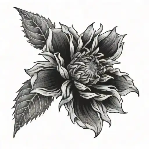 blanket flower blooming tattoo design idea