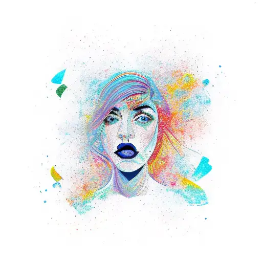 abstract adhd woman tattoo design idea