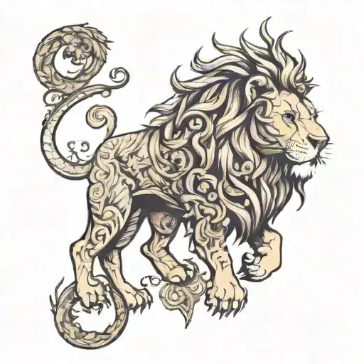lion and Noah Kahan tattoo design idea