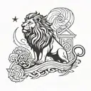 lion and ark noah tattoo design idea
