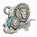 ark noah and a lion tattoo design idea