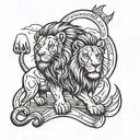 ark noah and a lion tattoo design idea
