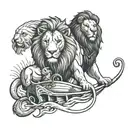 ark noah and a lion tattoo design idea