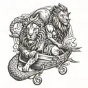 ark noah and a lion tattoo design idea