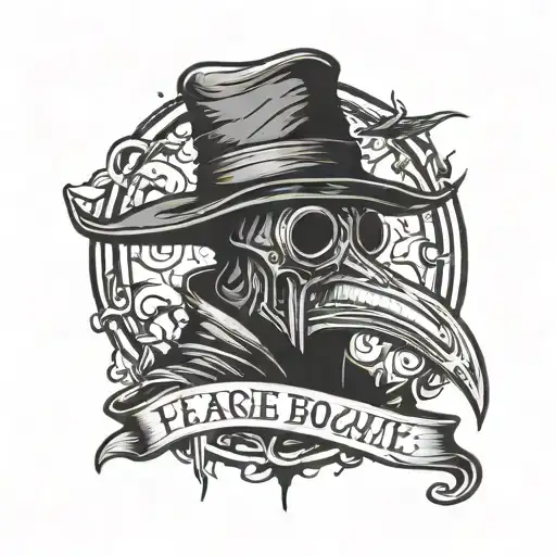 gothic plague doctor lettering tattoo tattoo design idea