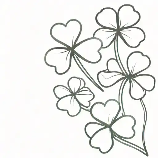 shamrock irish vector. no round. all straight black lines tattoo design idea