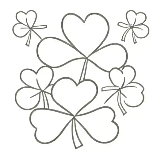 shamrock irish vector. no round. all straight line tattoo design idea