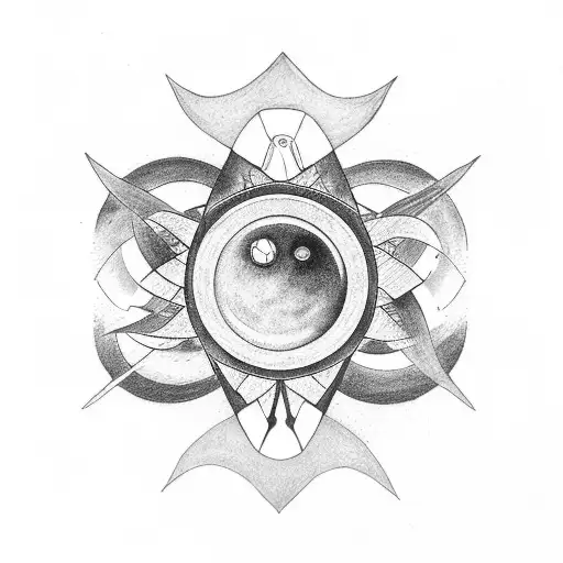 solar eclipse with Sempiternal logo tattoo design idea