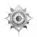 solar eclipse with Sempiternal logo tattoo design idea