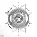 solar eclipse with Sempiternal logo tattoo design idea