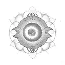 solar eclipse with Sempiternal logo tattoo design idea