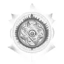 solar eclipse with Sempiternal logo tattoo design idea