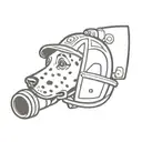 dalmatian firefighter helmet and hydrant   tattoo design idea