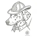 dalmatian firefighter helmet and hydrant   tattoo design idea