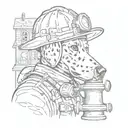 dalmatian firefighter helmet hydrant tattoo design idea