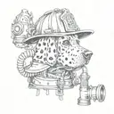 dalmatian firefighter helmet hydrant tattoo design idea