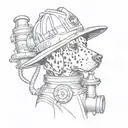 dalmatian firefighter helmet hydrant tattoo design idea