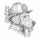 dalmatian firefighter helmet hydrant tattoo design idea