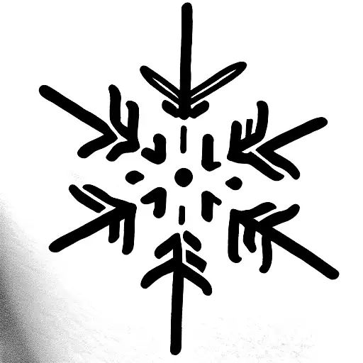 snowflake and flamme tattoo design idea