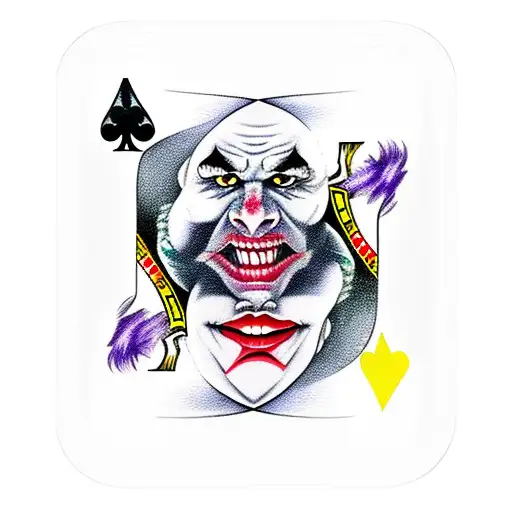 the joker on a playing card full sleeve tattoo design idea