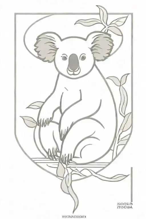 koala in ancient greek vase style tattoo design idea