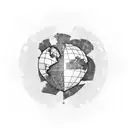 A heart-shaped globe with Canada and Brazil highlighted, showing the love across borders in a long-distance relationship tattoo design idea