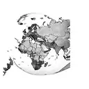 A heart-shaped globe with Canada and Brazil highlighted, showing the love across borders in a long-distance relationship tattoo design idea