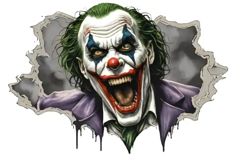 why so serious? joker face tattoo design idea