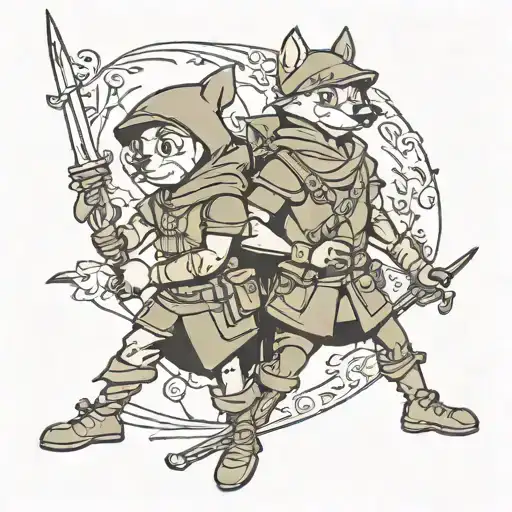 Robin Hood and little John disney tattoo design idea