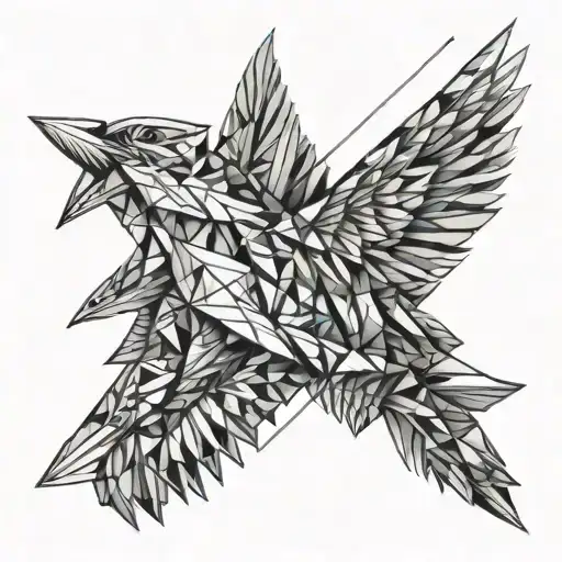  geometric pattern Fighter F16 tattoo design idea