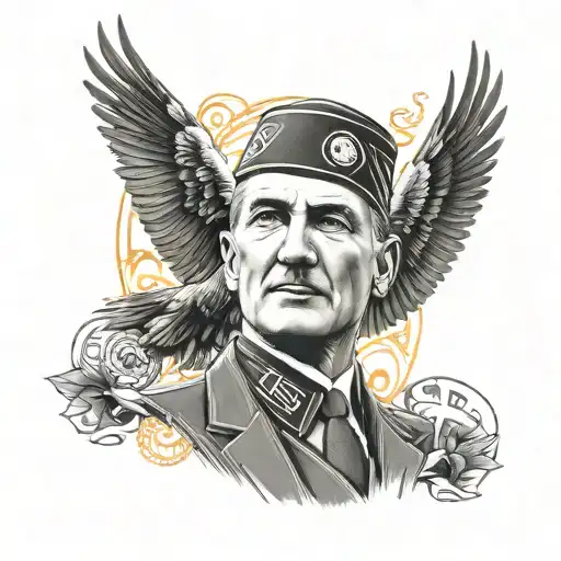k.atatürk and Galatasaray Logo tattoo design idea