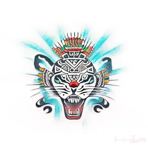 aztec Jaguar  tattoo design idea