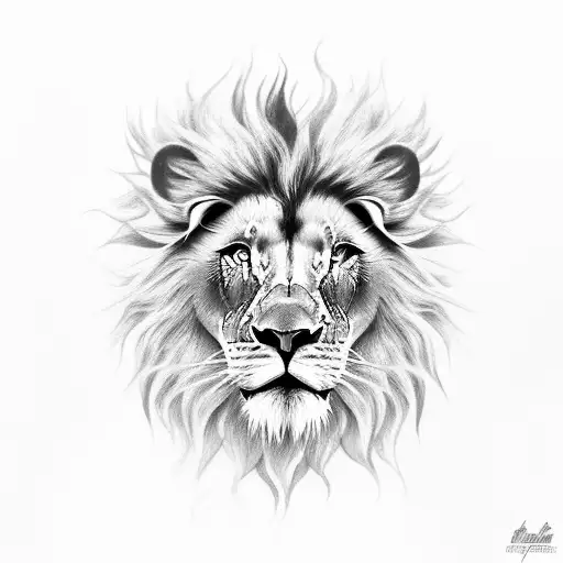 half face lion half face fighter tattoo design idea