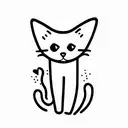 Cute cat outline scratching tattoo design idea
