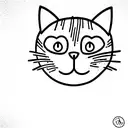 Cute cat outline scratching tattoo design idea