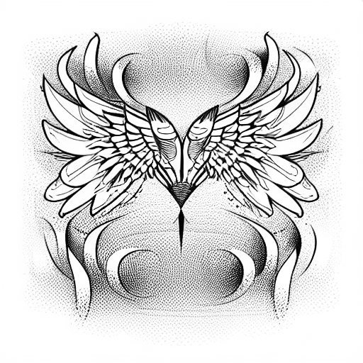 neck tattoo bird wide wings tattoo design idea